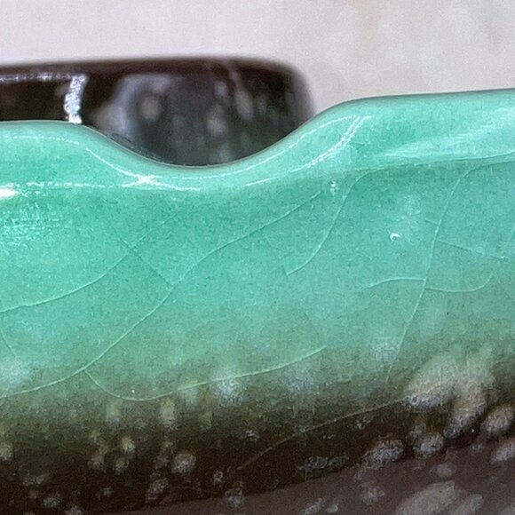 Vintage The Hyde Park No. 1900 Green Glaze Ceramic Weighted Ashtray 1940-1950 - Picture 10 of 10